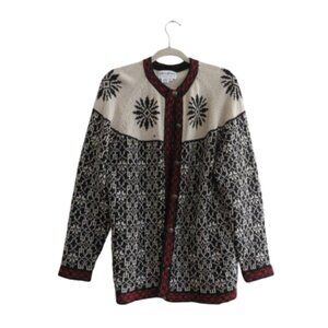 VINTAGE KATHERINE JOHANSSON MARTHA'S VINEYARD Nordic Fair Isle Knit Cardigan